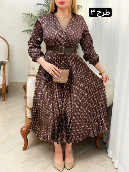 پیراهن پلیسه ساتن 3559