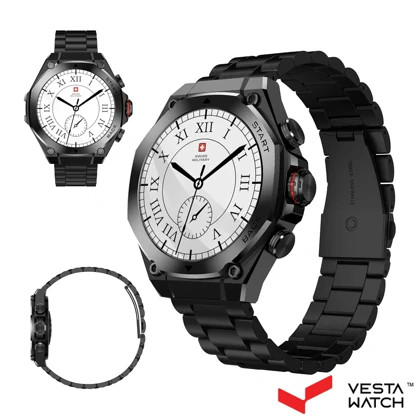 ساعت مچی هوشمند سوئیس میلیتاری SWISS MILITARY مدل SM-WCH-DOM6-BLKF-GUNMS