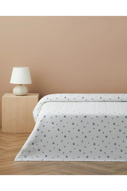 روتختی پیکه دو نفره English Home مدل Heritage blue پنبه‌ای - آبی