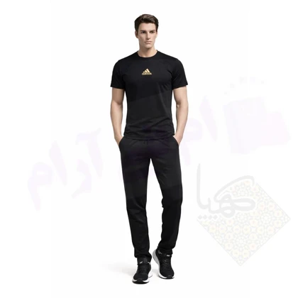 تیشرت مردانه مشکی ورزشی و روزمره پارچه لطیف و تنفس پذیر استایل شیک