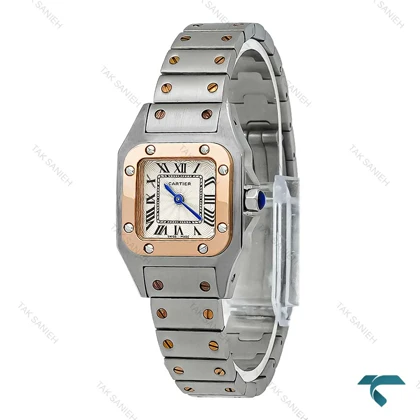 ساعت کارتیر زنانه مدل دسانتوس دورنگ رزگلد اسمال Cartier-8752-S-L