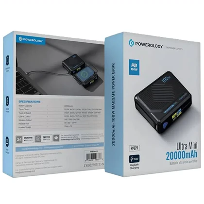 پاور بانک 20000 وایرلس USB و تایپ سی پاورولوژی Powerology PPBCHA79