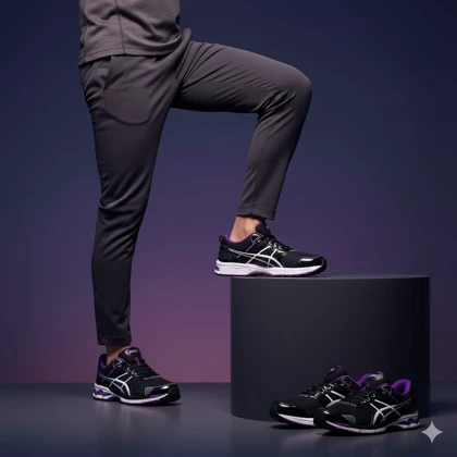 کفش ورزشی مردانه مشکی بنفش مدلRadman