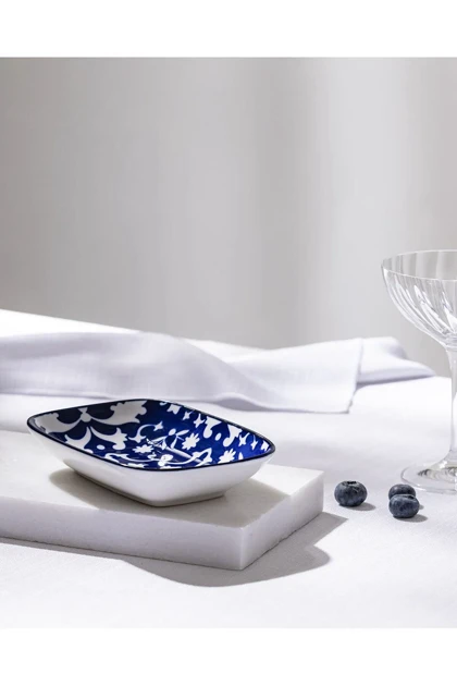 بشقاب سرو Madame Coco مدل Reve Bleu Verve Bone China - آبی/سفید