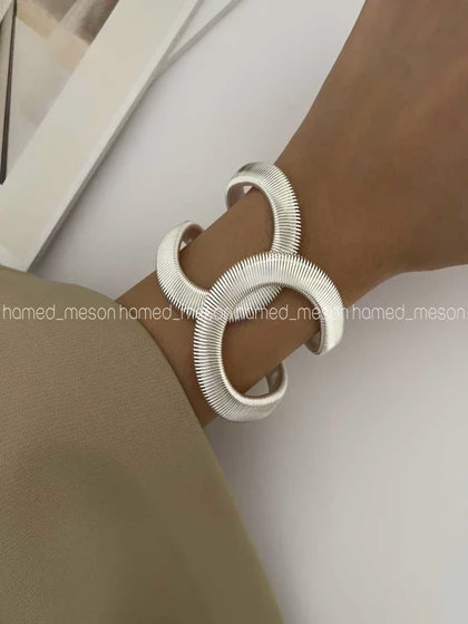 دستبند SILVER شیاردار