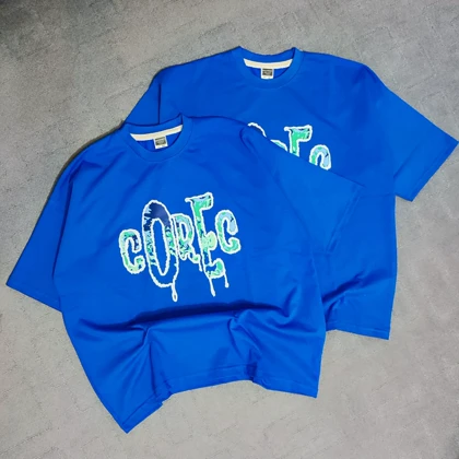 تیشرت باکسی corec آبی سایز XxL (توضیحات توجه کنید رهنمای سایز)کد 3