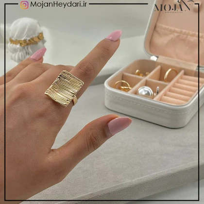 انگشتر زنانه آبکاری نقره رنگ ثابت کد ta10021