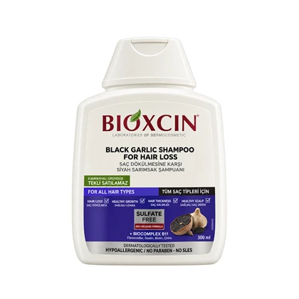 شامپو ضد ریزش مو بیوکسین Bioxсin مدل Black Garlic بدون سولفات