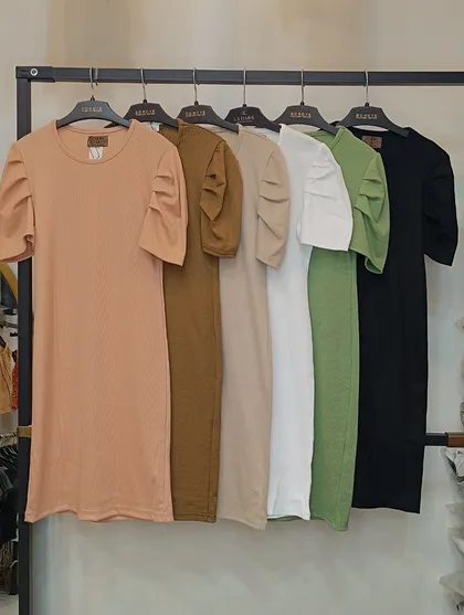 ماکسی آستین پیله دار جنس کبریتی مناسب سایز 36 تا 46