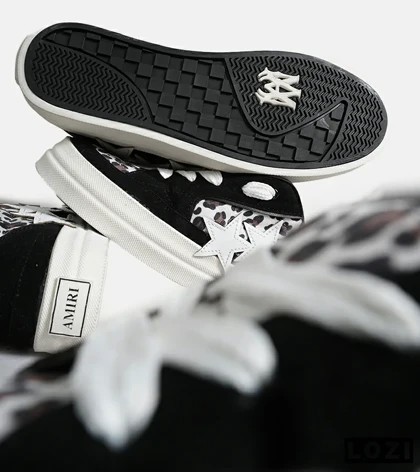 کفش اسنیکرزمشکی طوسی سفید Amiri Stars v2 مدل 7070