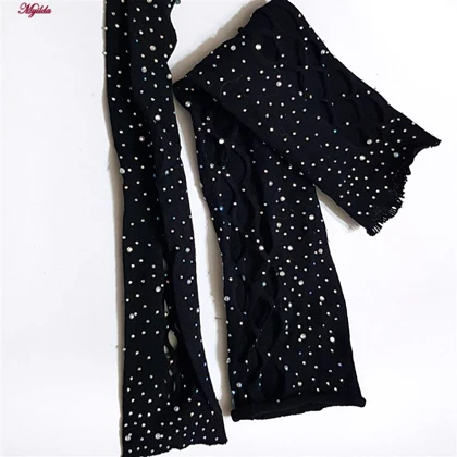 سرهمی فانتزی زنانه مدل نگین‌دار کد 4860-7203 رنگ مشکی