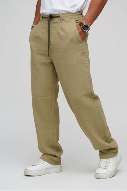 شلوار کنفی مردانه گرم دار نیم بگ پارچه وارداتی ZARA