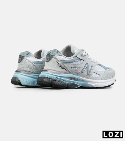 کفش کتانی مردانه و زنانه طوسی سفید آبی NEW BALANCE 990 مدل 8747