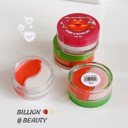 لیپ گلاس دو رنگ شاین و حجم دهنده بیلیون بیوتی BILLION BEAUTY