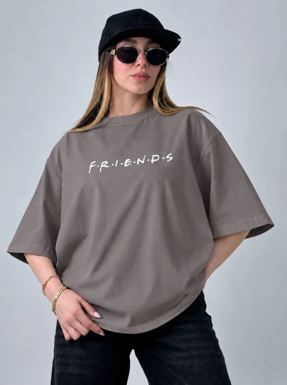 تیشرت باکسی friends مدل یگانه کد 50362