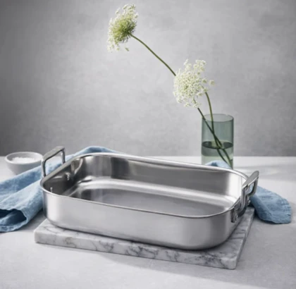 تابه سرو دسته دار مستطیل نقره ای