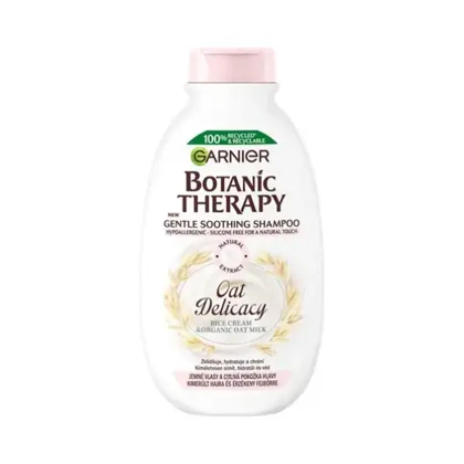 شامپو ملایم و تسکین‌دهنده گارنیه Botanic Therapy، مدل Oat Delicacy، حاوی عصاره شیر برنج و شیر جو دوسر ارگانیک Garnier Botanic Therapy Gentle Soothing Shampoo, Oat Delicacy