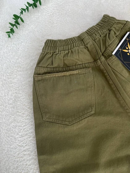 شلوار کتان مام فیت