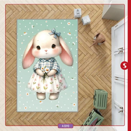 فرشینه اتاق کودک برند مینوریا طرح خرگوش کد p-521