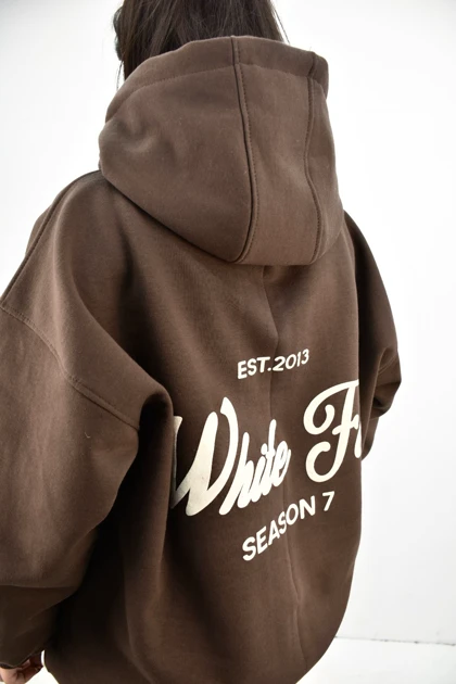 هودی سه نخ داخل کرکی یونیسکس ضخیم white