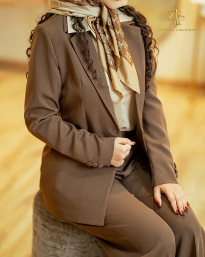 کت و شلوار زنانه کرپ ساینی