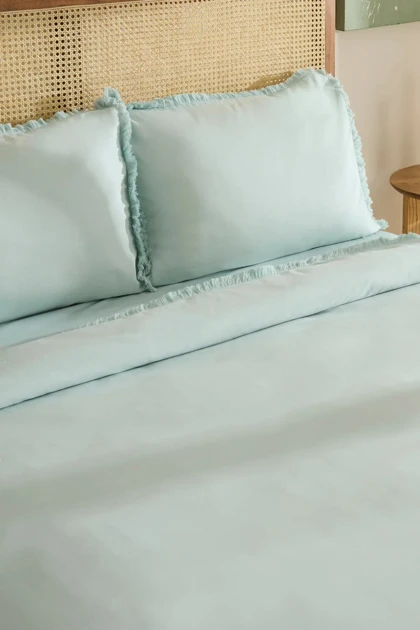 سرویس روتختی دو نفره Karaca Home مدل Ella Krep پنبه‌ای - نعنایی
