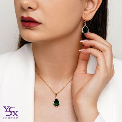 نیمست اشکی زمردی YSX (با زنجیر)