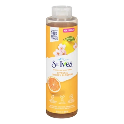شامپو بدن کرمی شاداب‌کننده اس تی.ایوز, مدل Citrus & Cherry Blossom مناسب انواع پوست حجم 650 میلی‌لیتر