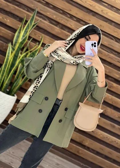 مانتو لینن جیب حلقه
