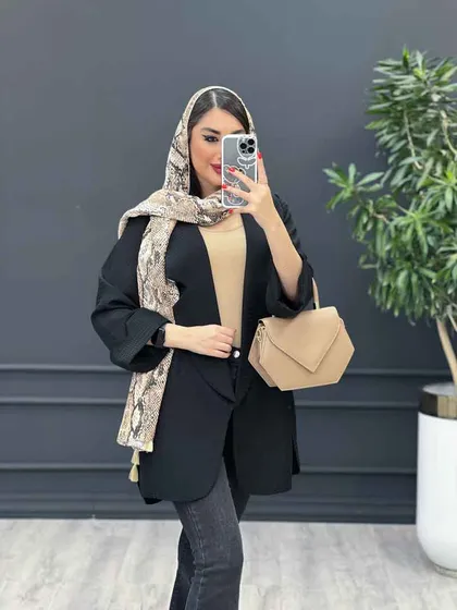 مانتو حصیری آستین برش‌دار