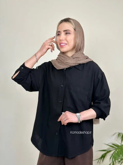 شومیز زنانه سیلک اسلپ کارن