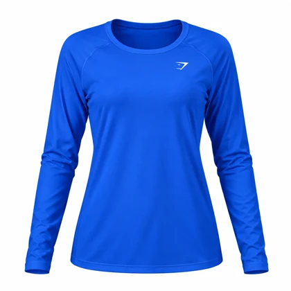 تیشرت ورزشی زنانه آستین بلند طرح GYM SHARK کد 5511