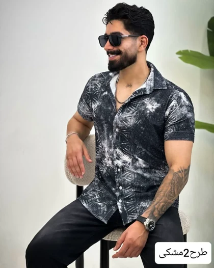 پیراهن مردانه طرح دار نوردخت_کد4440