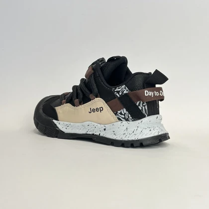 کفش بچگانه جیپ مشکی کرم بند دیسکی JEEP کد M9