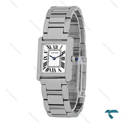 ساعت زنانه کارتیر تانک نقره ای سایز کوچک Cartier-7301-L