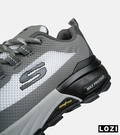 کفش کتانی طبی ورزشی طوسی سفید SKECHERS max protect مدل 8560