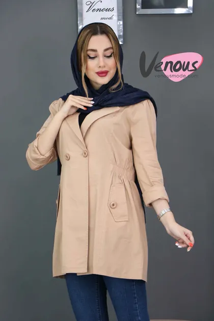 مانتو دو دکمه کمرگت