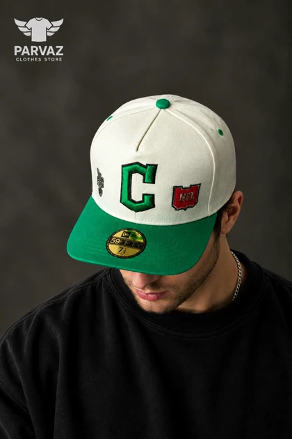 کلاه کپ بک فیت مستر کوالیتی وارداتی FIFTY 59 مدل Chicago Cubs _ طوسی نقاب سبز