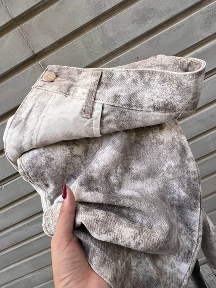 شلوار رگولار کتان نخی ابری
