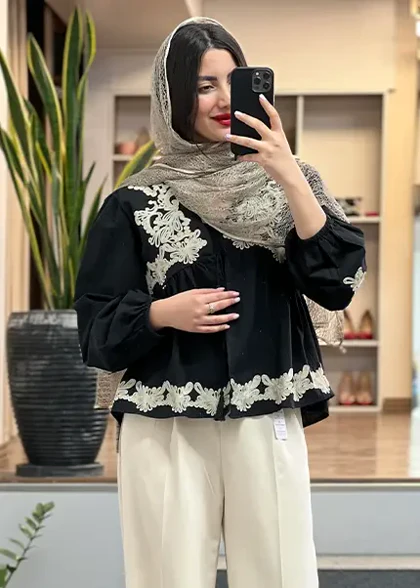 شومیز گلدوزی بندی کد 4030