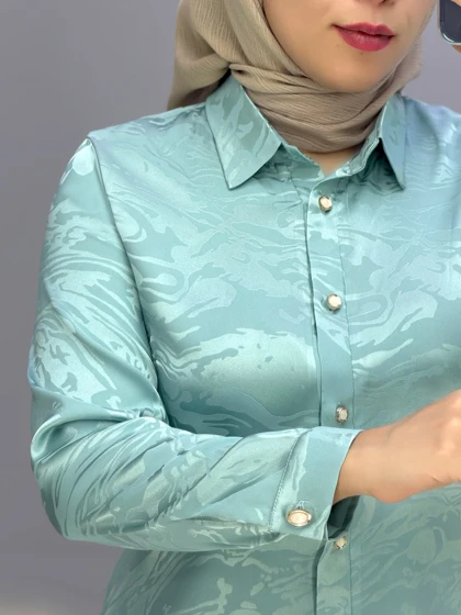 شومیز جلو دکمه ساتن اتریش کد 31104
