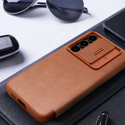 قاب کلاسوری گوشی سامسونگ گلکسی اس 24 اف ای نیلکین Qin Pro Series Leather