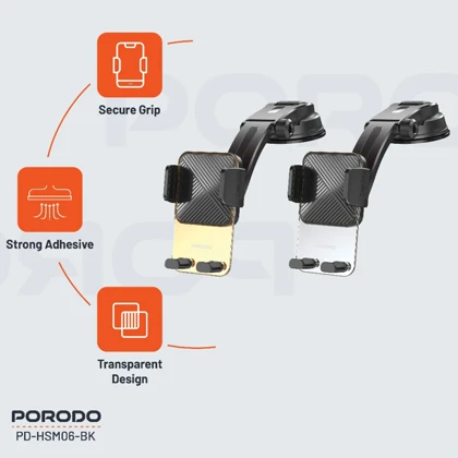 هولدر موبایل پورودو Porodo مدل PD-HSM06-BK داشبوردی