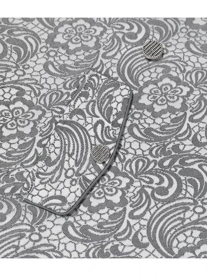 وست بلند زنانه ژاکارد مجلسی جیب نما یقه انگلیسی 70104