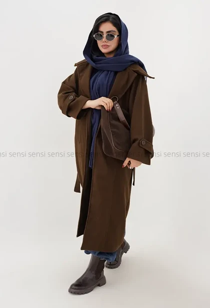 پالتو فوتر 2دکمه یقه ایستاده آستر دار@ کد1004814