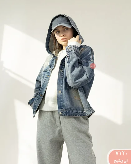 کت جین کلاه دار 7120