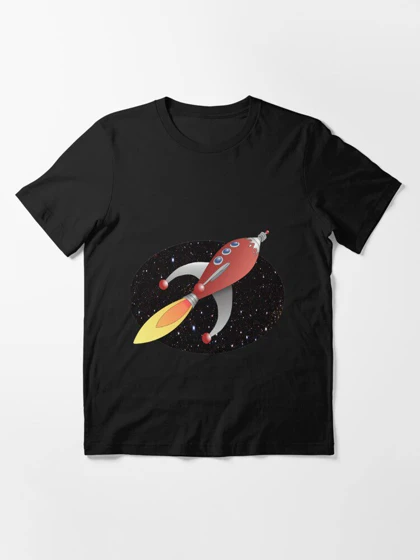 تیشرت Tintin طرح لوگو Cartoon rocket - space travel کد 207279