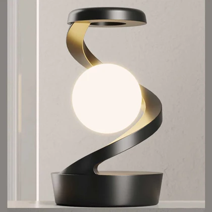 چراغ خواب شارژی طرح کره چرخشی و شارژر وایرلس Light Ball Lamp