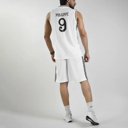 ست رکابی و شلوارک فوتبالی رئال مادرید مدل Adidas-4D0598 سفید