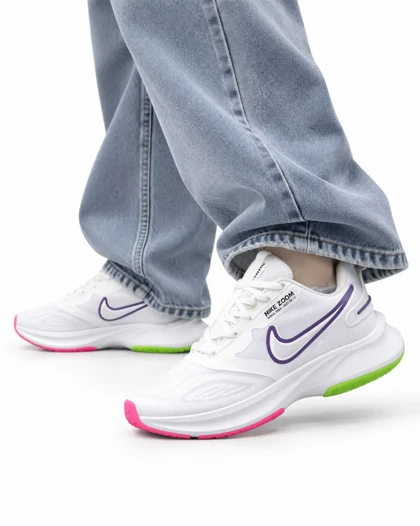 کفش کتانی زنانه مدل نایک ایر زوم سفید بنفش NIKE IR ZOOM